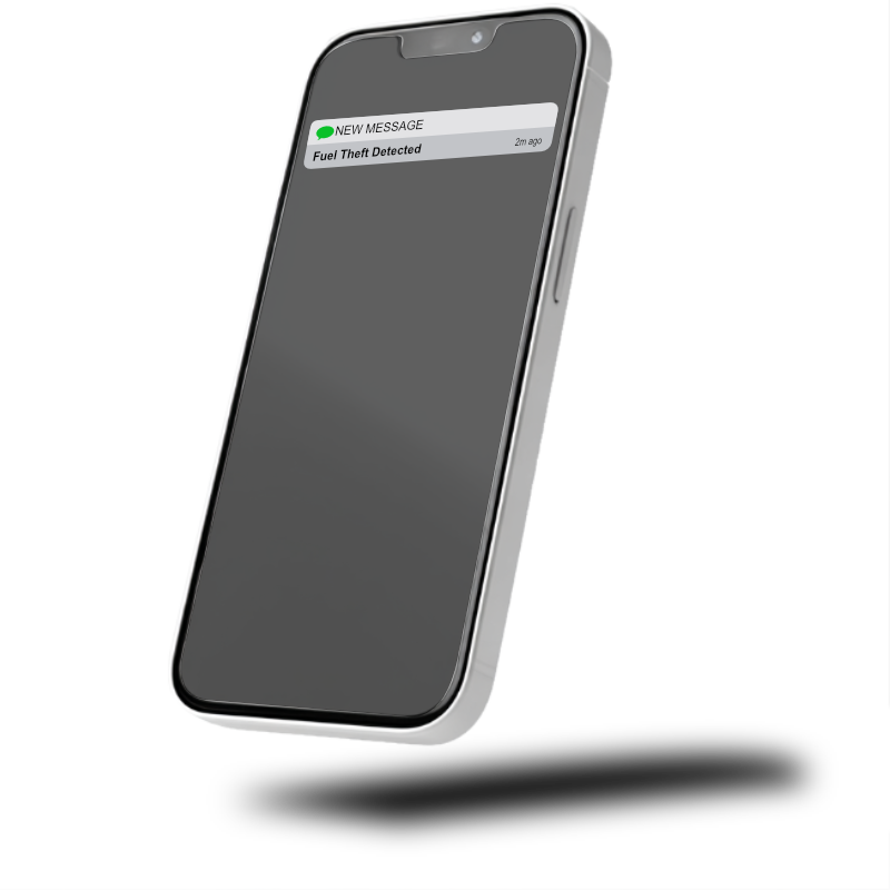 fuel theft sms popup alert message on phone