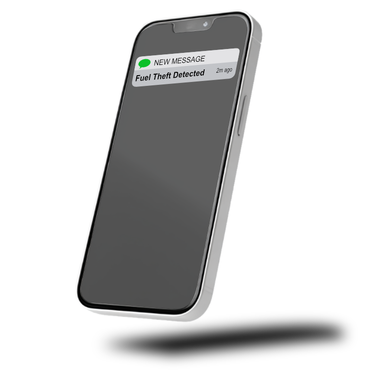fuel theft sms popup alert message on phone