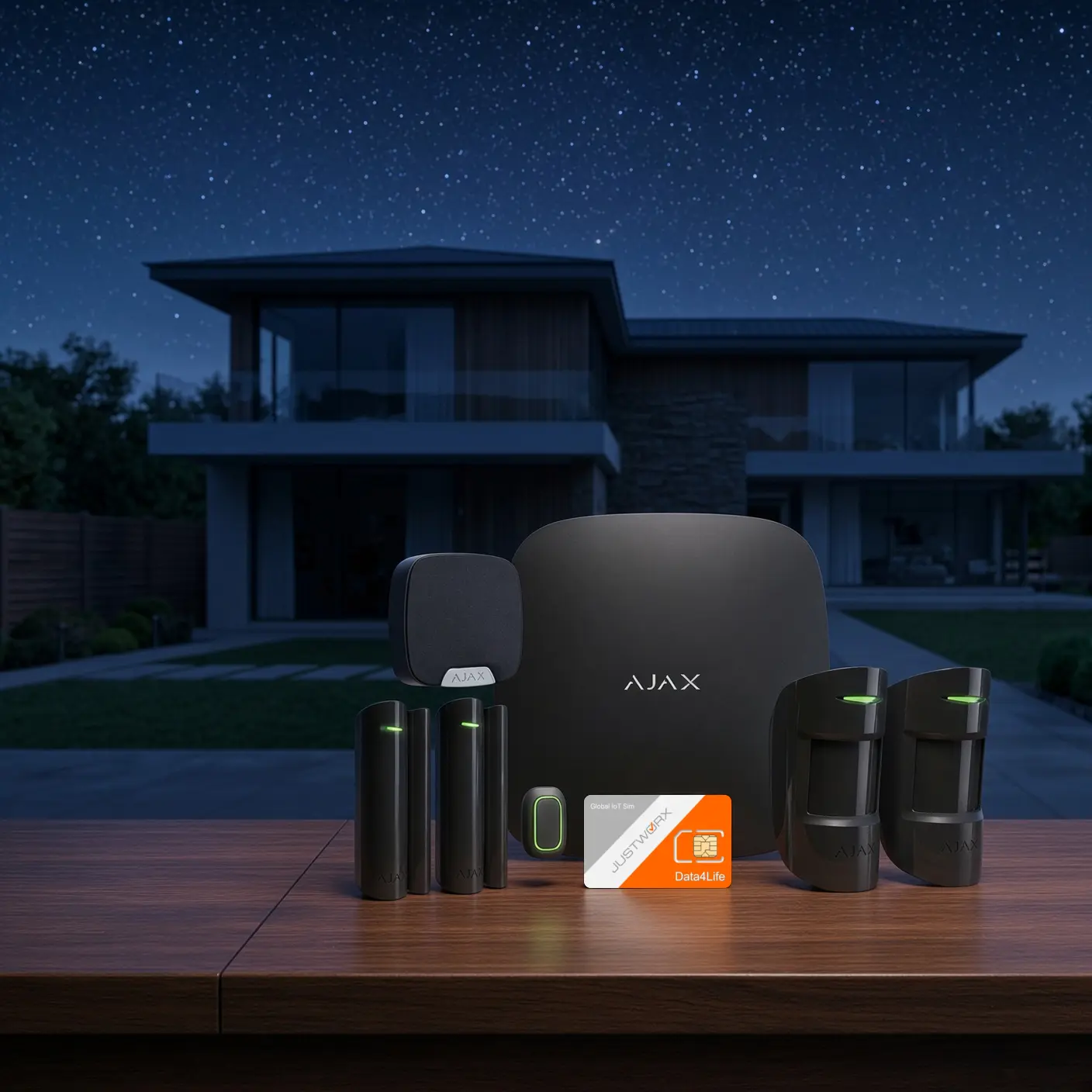 Ajax hub with backup battery and SIM connectivity